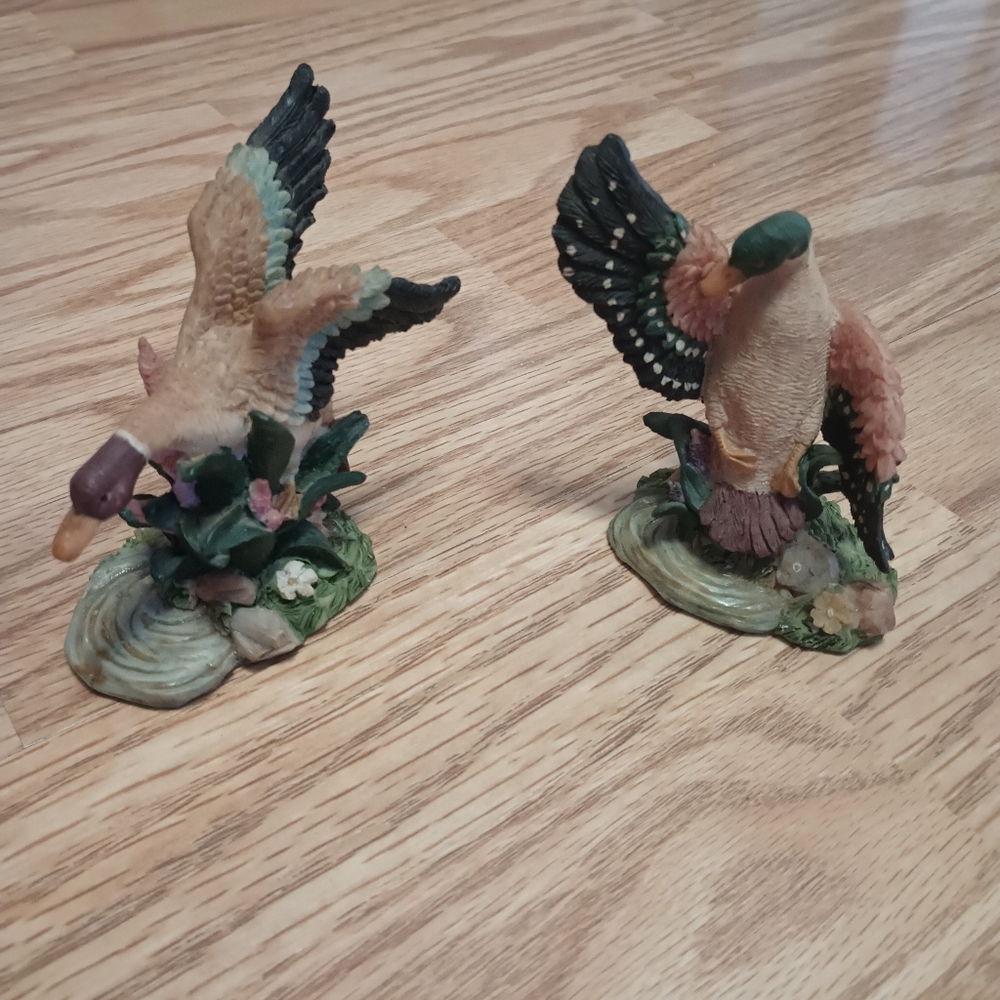 Vintage 4" Ceramic Mallard Duck Figurines. K's Collection
